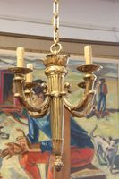 Lustre en bronze à quatre bras de lumière, le sommet du fût … (photo 4)