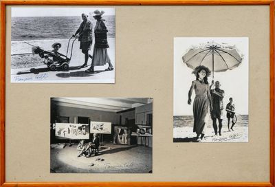 une photo d'une photo représentant une famille à la plage