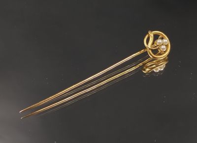 une image représentant une paire d'épingles à cheveux en or posées sur une surface noire