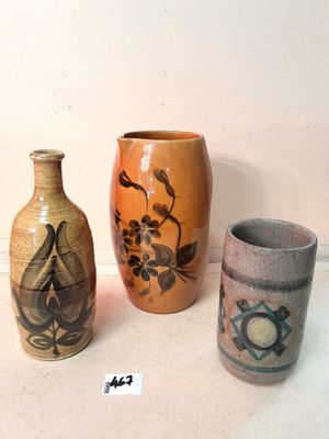 Ensemble de céramiques décor stylisé et floral