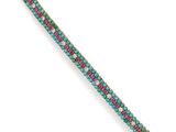 a multicolored beaded bracelet on a white background
