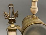pair of antique brass and marble vases on marble bases