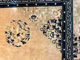 un grand tapis oriental orné d'un motif