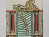 une photo d'un singe assis en haut d'un escalier
