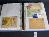 an open book with a lot of stamps on it