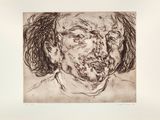 an image of a drawing of a man ' s face in black and white
