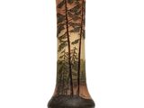 a vase that has a picture of a forest on it
