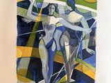 une image représentant un tableau sur lequel figurent deux femmes debout l'une à côté de l'autre