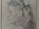 drawing of a young girl with a flower in her hair