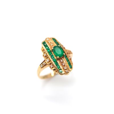 an emerald and diamond ring, by van cleef