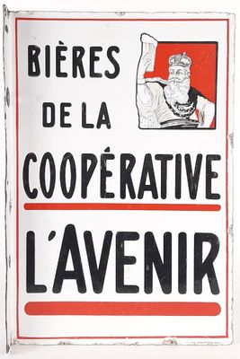 Plaque émaillée Bières de la coopérative l'AVENIR.
