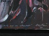 a painting on the wall of a building that has graffiti on it