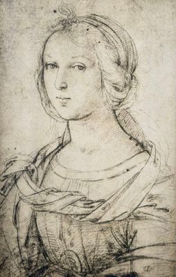 a black and white drawing of a woman in a dress