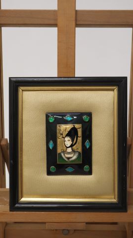 Chantal de BURGUET (XXème). Limoges. « Portrait de femme Renaissa...