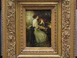 an image of a painting of a woman playing the piano