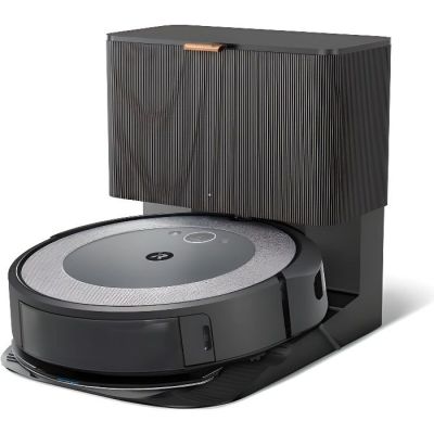 une image représentant un aspirateur robot sur lequel est posée une boîte