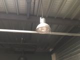 a light that is hanging from the ceiling in the room