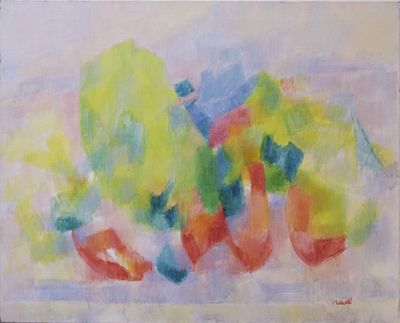 a painting of a bunch of fruit on a table