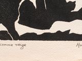 a black and white drawing of a person on a mountain