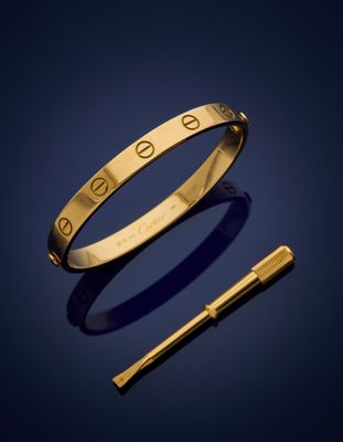 cartier love bracelet in 18k yellow gold