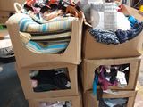 a carton of clothes sitting on top of a carton