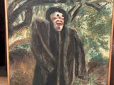 un tableau représentant un homme vêtu d'une robe noire et coiffé d'un chapeau