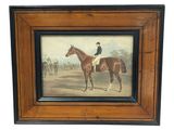 tableau représentant un homme à cheval, avec d'autres hommes en arrière-plan