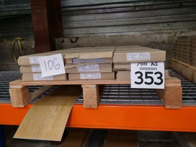 a stack of boxes sitting on a pallet in a warehouse