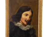 portrait d'un homme vêtu d'une robe noire à col blanc à volants