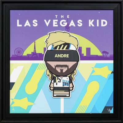 the las vegas kid poster with a man wearing a blindfold