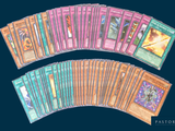 a lot of cards that are sitting on a table
