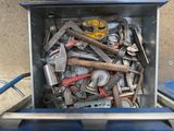 a metal box filled with wrenches and other tools