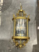 Lanterne de hall cylindrique Napoléon III en bronze doré et …