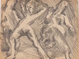 une image représentant un dessin de deux nus dans une pièce