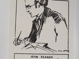 an image of a drawing of a man in a suit sitting at a desk