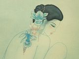 a drawing of a woman with a flower in her hair