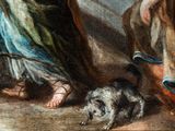 an image of a painting of a woman and a dog