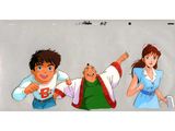 a picture of a group of cartoon characters on a skateboard