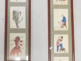 three framed pictures hanging on the wall of a room