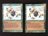 two cards that have a picture of a bee on them