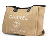 chanel jute canvas tote bag