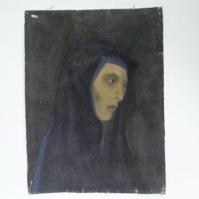 Ecole française du XXe siècle Portrait de femme en deuil