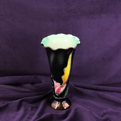 CERMONAC - Vase en céramique émaillée polychrome à décor de …
