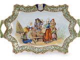 a picture of a tray with a picture of people on it