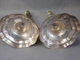pair of antique silver plated candlesticks