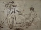 an image of a drawing of a man giving a woman something