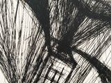 a black and white drawing of a clock on a pole