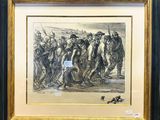 a drawing of a group of men standing next to each other