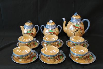 Service à thé japonais, comprenant 6 tasses, 6 sous-tasses, …