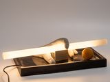 a lamp that is on top of a table